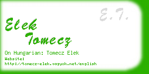 elek tomecz business card